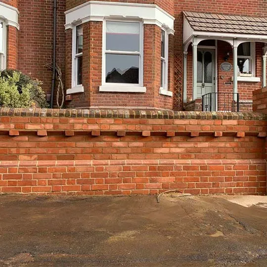 view from outside red house